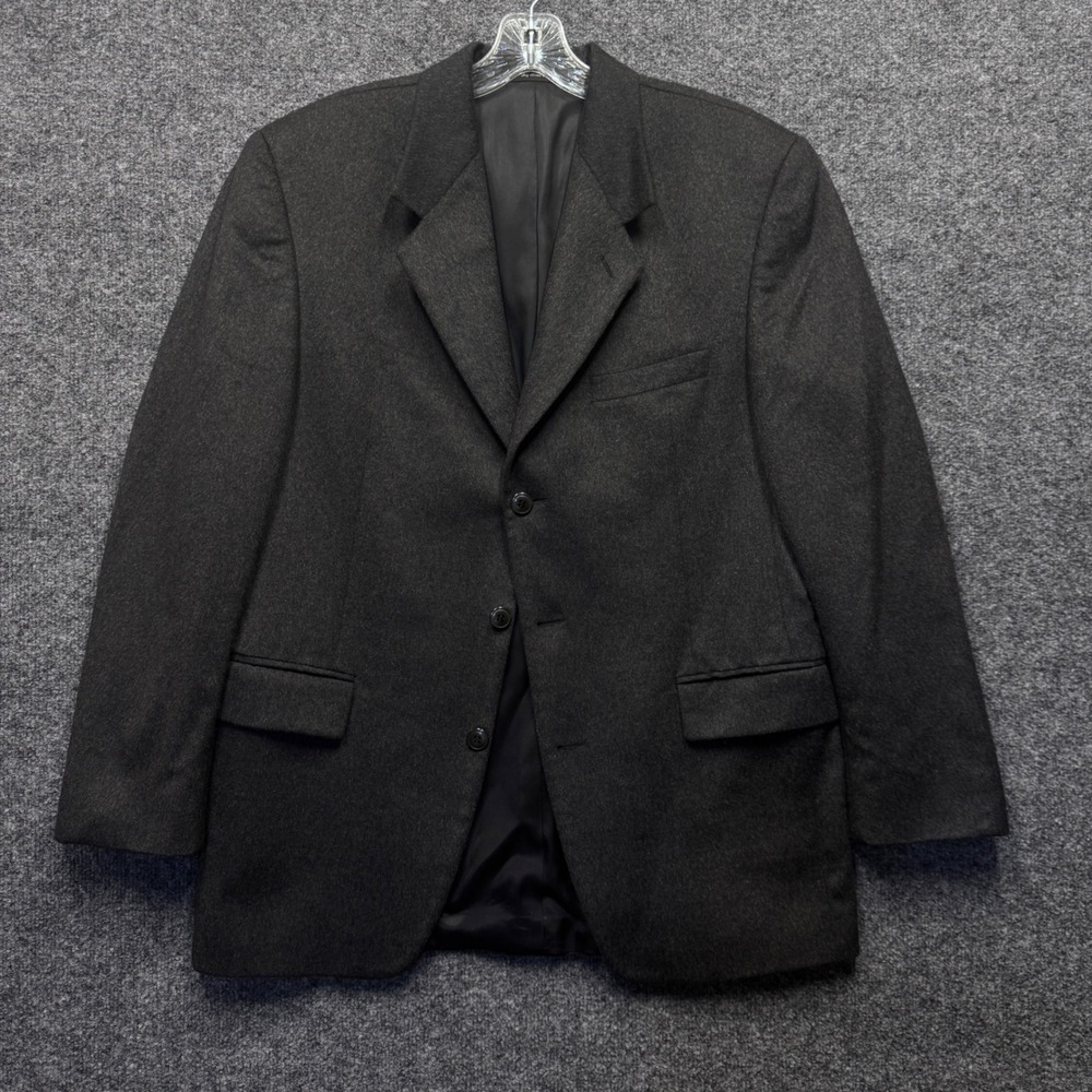 Andrew Fezza Sport Coat Mens 40R Charcoal 100% Cashmere Blazer Italian Fabric